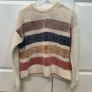 HARPER HERITAGE Women’s Fleece Sweater Size Small Beige Long Sleeve Crew Neck